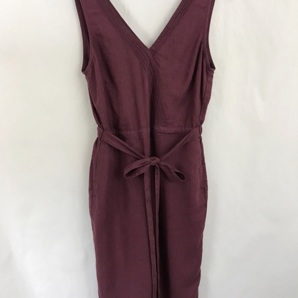 Kuhl Fresco V-Neck Sleeveless Jumpsuit Size XS Cropped Length Tie Waist Burgundy - Picture 5 of 11